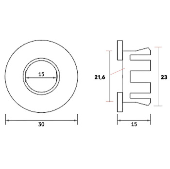 ROZETA Otworu Przelewowego do Umywalki 30mm srebrna DA96