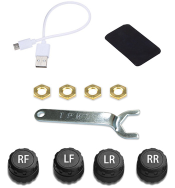 System TPMS 4 Czujniki Ciśnienia Powietrza w Oponach oraz Temperatury Opon AG678