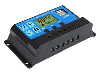 Regulator Ładowania do Paneli Solarnych – PWM z Wyświetlaczem LCD, 30A, USB AG676C