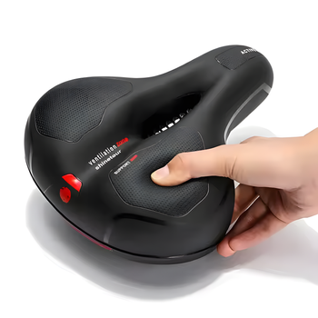 Piankowe siodełko rowerowe z amortyzacją i wentylacją – komfort na długie trasy czarne