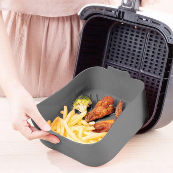 Silikonowa Wkładka do Frytkownicy Air Fryer – Zapobiega Przywieraniu, Wielokrotnego Użytku,  szara DA283
