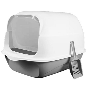 Duża kryta kuweta dla kota z otwieranym wiekiem – łatwe sprzątanie i wygoda 