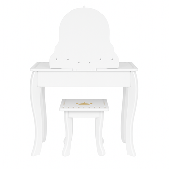 Toaletka dla dziewczynki biała WhiteDream STAR z lustrem i taboretem