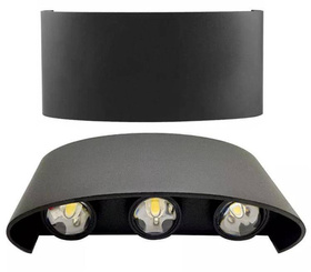 KINKIET wewnętrzny lub zewnętrzny lampa naścienna 6LED 600lm czarny ZD90