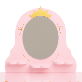 Toaletka dla dziewczynki różowa PinkDream LUXE z lustrem i taboretem