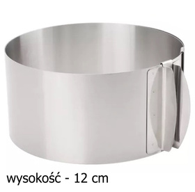 Metalowa Opaska do Formowania Tortu, Regulowany Rant 16-30 cm, Stal Nierdzewna AG858A