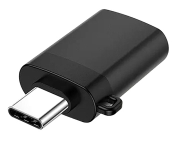 Adapter HOST OTG USB-A na USB-C Ładowanie Przesył Danych czarny AK56