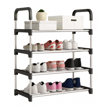 Regał na buty 4-poziomowy metalowy – półka 72×28×57 cm