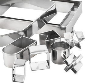 Zestaw foremek stalowych – foremki do domku z piernika, stal nierdzewna, świąteczne wypieki