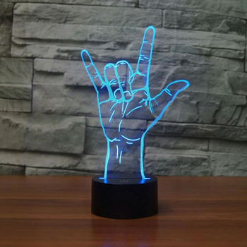 Dziecięca LAMPKA Nocna LED w kształcie dłoni RGB + pilot ZD98I
