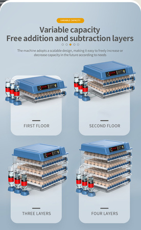 Automatyczna wylęgarka do jaj 64 szt. – LED, obracanie, regulacja wilgotności, 230V