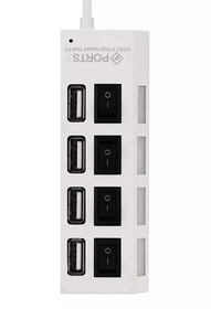 Hub USB 2.0 4 porty z włącznikami aktywny rozdzielacz High Speed
