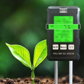 Wielofunkcyjny tester gleby 6w1 – pH, wilgotność, temperatura, światło, żyzność, wilgotność powietrza