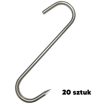 20 HAKÓW Wędzarniczych Haczyki Wędzarskie Typ S 13cmx2mm srebrne 