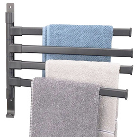 WIESZAK łazienkowy z 4 ramionami regulacja 30cm loft szary DA261A