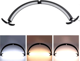 Składana lampa LED półksiężyc 40W – czarna, regulacja barwy i jasności, pilot