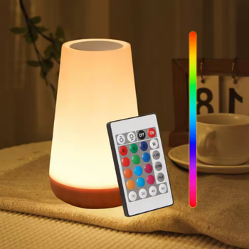 Lampka nocna LED RGB dotykowa z pilotem – bezprzewodowa, dla dziecka
