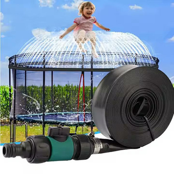 Zraszacz ogrodowy na trampolinę, regulowany strumień, szybkozłączka i opaski zaciskowe