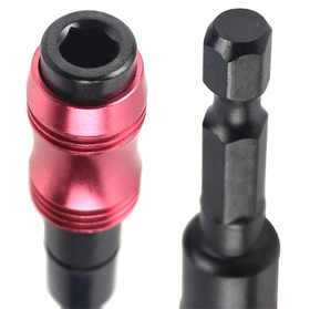 Magnetyczny ADAPTER kątowy do wkrętarki z blokadą HEX 1/4" czarny NZ39