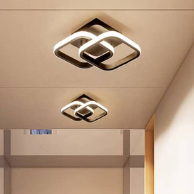 LAMPA Sufitowa LED z zaoblonymi listwami LED 22W neutralna biel czarna 