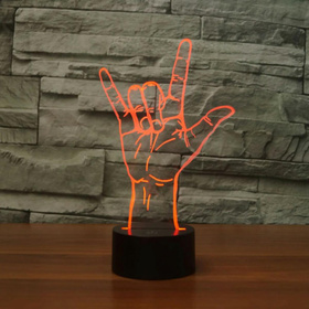 Dziecięca LAMPKA Nocna LED w kształcie dłoni RGB + pilot ZD98I