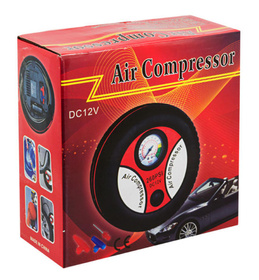 Kompresor Samochodowy 12V w Kształcie Koła, Zestaw Końcówek, Manometr, 260 PSI