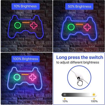 Lampka LED gamepad – podświetlenie pokoju gracza, USB/baterie, 4 kolory