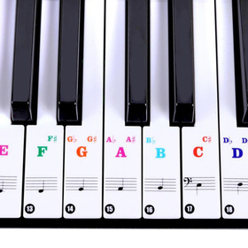 NAKLEJKI do pianina i keyboardu  nauka gry 56 sztuk DA249