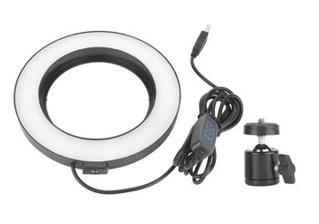 Lampa pierścieniowa LED z statywem, regulacja barwy bieli, idealna do selfie i fotografii streaming