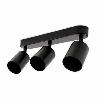 Oprawa sufitowa 3× GU10 czarna – listwa natynkowa z regulowanymi tubami