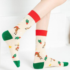 Skarpety świąteczne damskie renifery 36-39 bawełniane ciepłe prezent