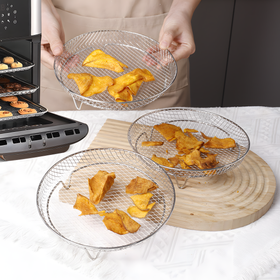 Stalowy ruszt 3-poziomowy do frytkownicy beztłuszczowej Air Fryer – tacki nierdzewne 20,5 cm