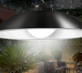 Wisząca LAMPA OGRODOWA Solarna Żyrandol Czujnik Zmierzchu czarna ZD53D