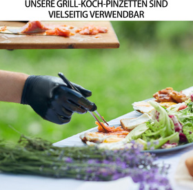 Profesjonalna pęseta kuchenne szczypce stalowe 18 cm – do smażenia, grillowania, dekoracji
