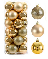 Bombki choinkowe złote 4cm nietłukące zestaw 20 szt mat połysk brokat