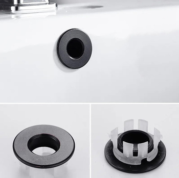 ROZETA Otworu Przelewowego do Umywalki 30mm czarna DA96A