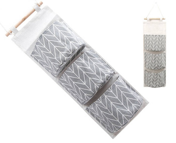 Wiszący ORGANIZER na Zabawki 3 Pojemne Kieszenie 61x18,5cm szary AG703