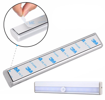 LAMPKA LED z Czujnikiem Ruchu PIR 10 diod Led 1W biała ZD23G