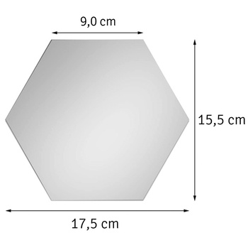 Dekoracyjne PANELE Ścienne Akrylowe Lustra 17,5x15,5cm 12szt