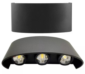 KINKIET wewnętrzny lub zewnętrzny lampa naścienna 6LED 600lm czarny ZD90