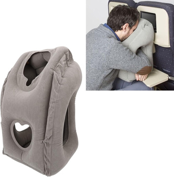 DA413 POMPOWANA PODUSZKA PODRÓŻNA SZARA