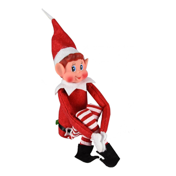 Elf psotnik świąteczny 40 cm – czerwony krasnal adwentowy, ozdoba bożonarodzeniowa, dekoracja na półkę