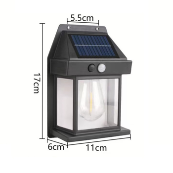 Kinkiet solarny LED retro z czujnikiem zmierzchu – lampa ogrodowa elewacyjna E27
