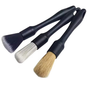 PĘDZLE do czyszczenia wnętrza samochodu 3 sztuki 22cm czarne DA31A 