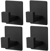 Zestaw 4 stalowych Haczyków ściennych łazienkowych czarne