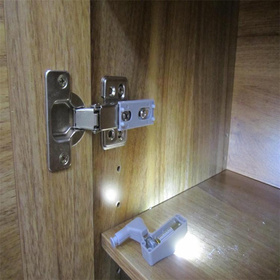ZESTAW 10 LAMPEK NA ZAWIASY Lampka do wnętrza szafek 3xLED szare ZD23F