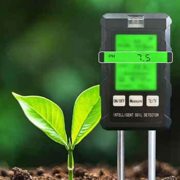 Wielofunkcyjny tester gleby 6w1 – pH, wilgotność, temperatura, światło, żyzność, wilgotność powietrza