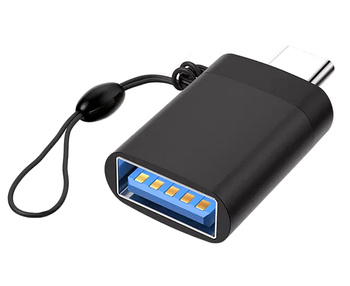 Adapter HOST OTG USB-A na USB-C Ładowanie Przesył Danych czarny AK56