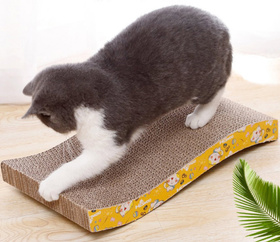 Drapak tekturowy dla kota poziomy – fala, leżak z kocimiętką