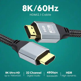 Kabel HDMI - HDMI 8K 19-pin UHD 2.1 200cm szary HD40A
